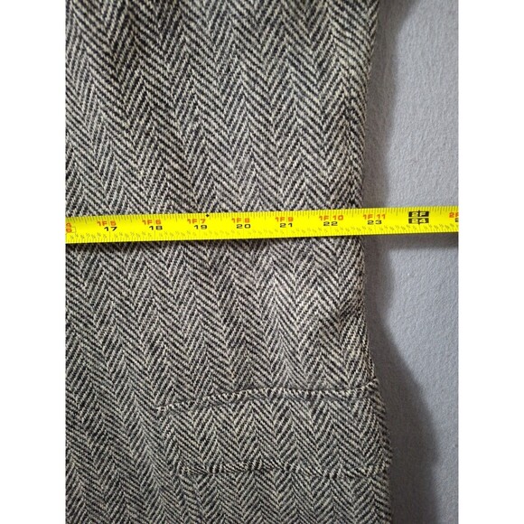 Harris Tweed 45 Long Scottish Wool 2 Button Gray Herringbone Sport Coat Blazer - Picture 9 of 13